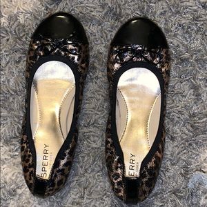 Sperry top sider leopard ballet flats.